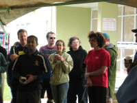 Angelique talking to a group of Volunteers for a community project